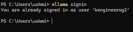 already signed in